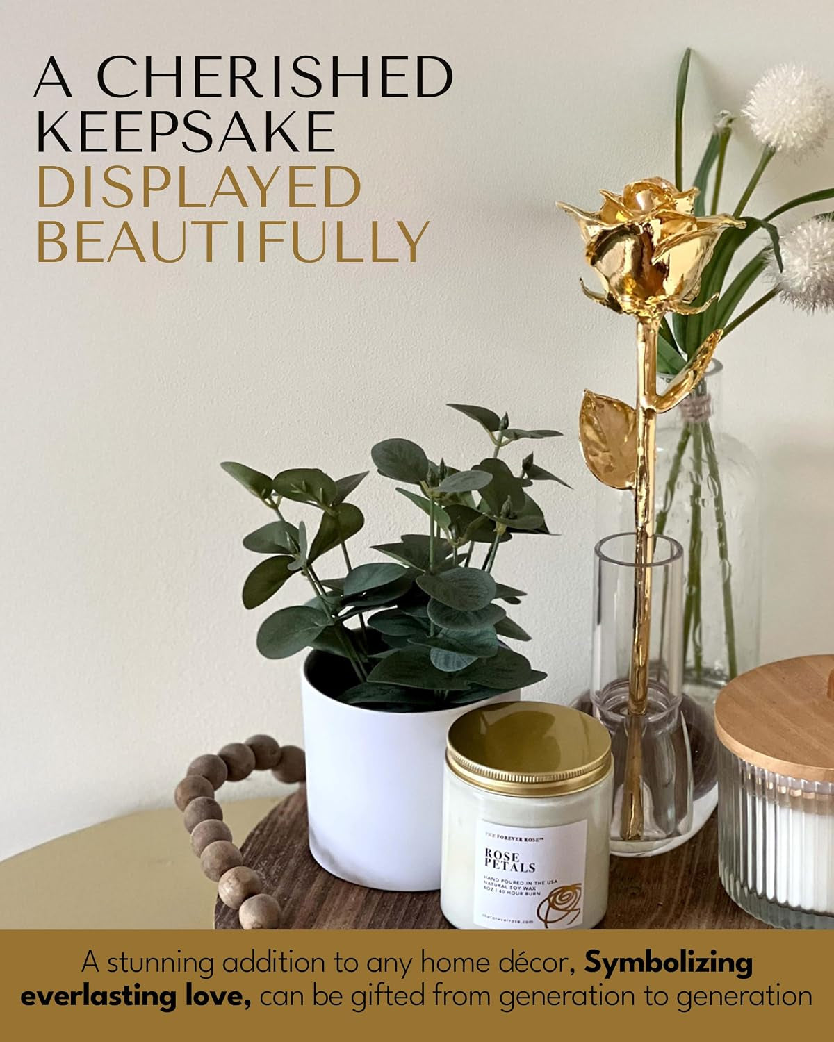 24K Gold Dipped Real Rose, Handmade, in Gold Gift Box