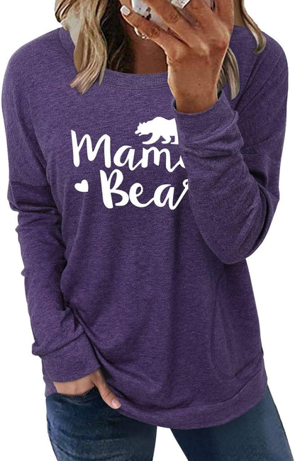 Womens Crewneck Sweatshirt Casual Loose Fit Tops Long Sleeve Shirts