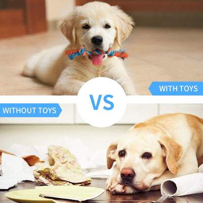 7 Pack Small Dog Toys, Puppy Teething Toys, Durable Ropes Chew Toys, Cute Elephant Squeaky Dog Toys, Non-Toxic and Safe