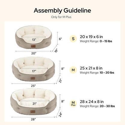 Small Dog Bed Washable,Round Cat Beds for Indoor Cats,20In Camel