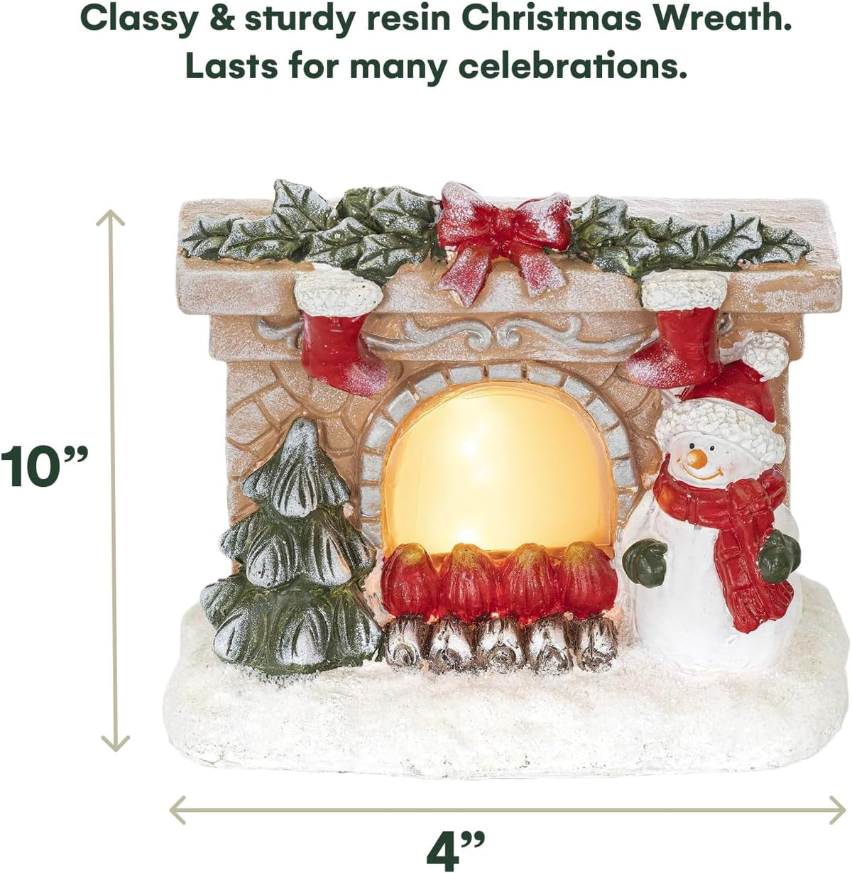 Decor Figurines Resin Lighted Decorations Table Top Decorative Fireplace Decor Figurines Light up Indoor Fiber Optic Decoration
