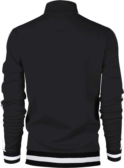 -TRACK JACKET Mens Urban Hip Hop Premium Track Jacket - Slim Fit Side Taping Sportswear Urbanwear Streetwear Top