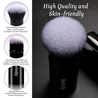 Makeup Brush Kabuki Retractable Travel Face Brushes Portable Blush Brush