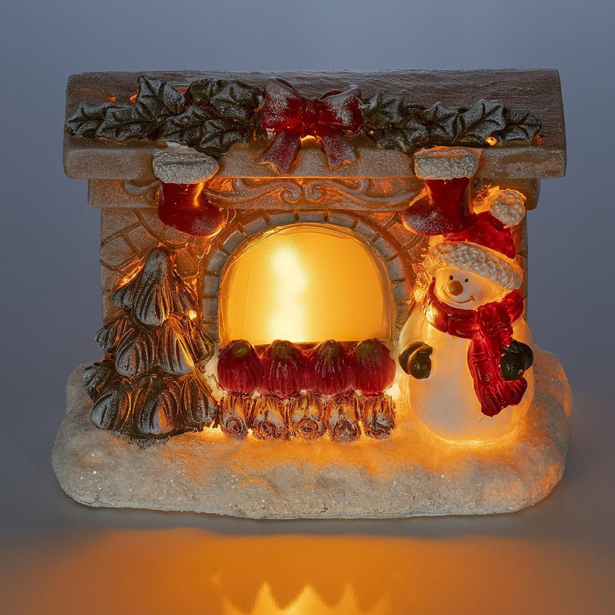 Decor Figurines Resin Lighted Decorations Table Top Decorative Fireplace Decor Figurines Light up Indoor Fiber Optic Decoration