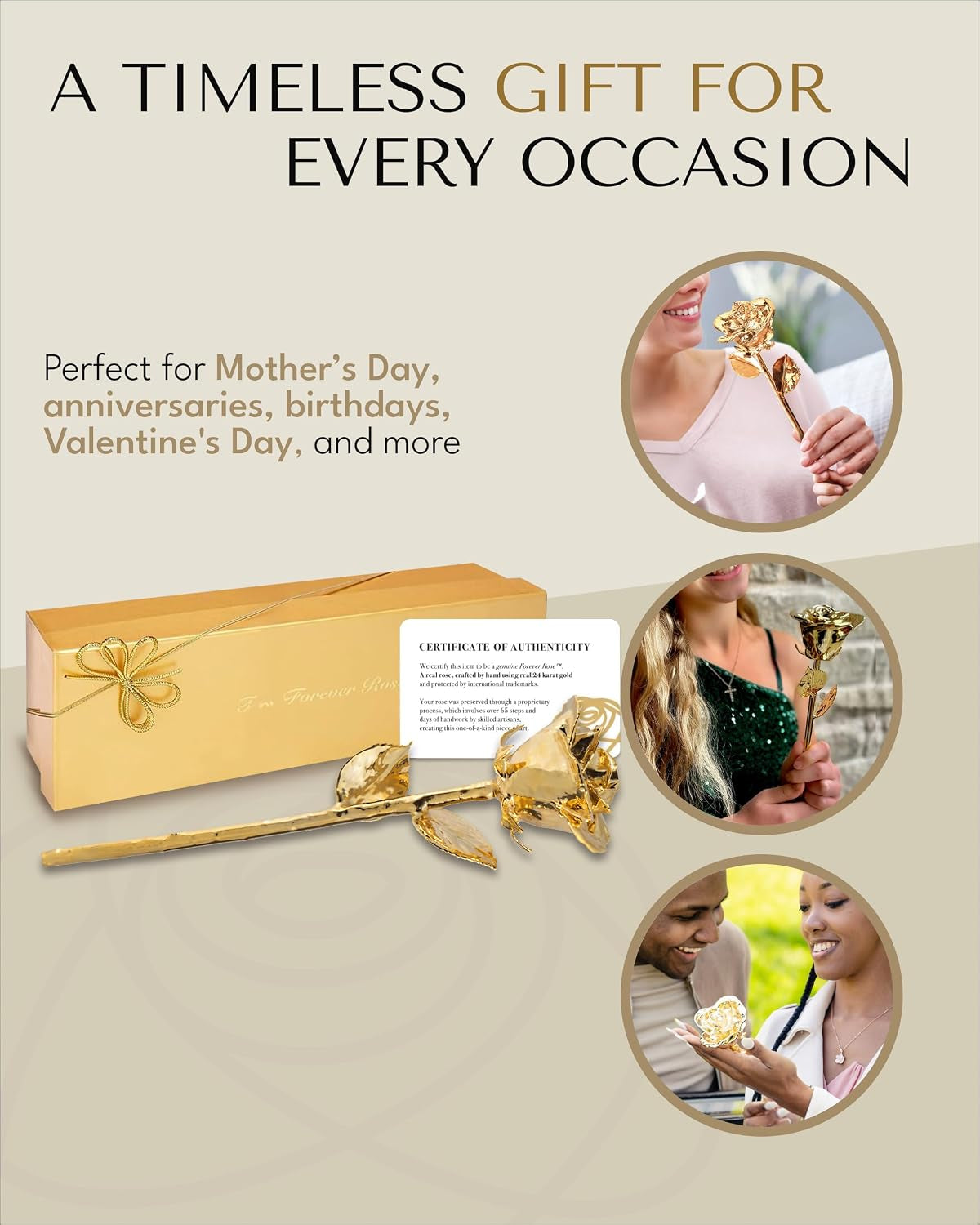 24K Gold Dipped Real Rose, Handmade, in Gold Gift Box