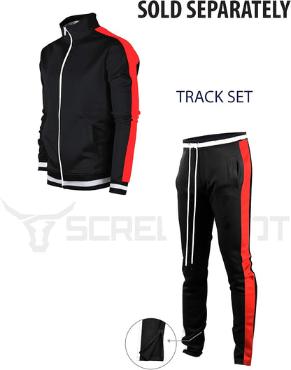 -TRACK JACKET Mens Urban Hip Hop Premium Track Jacket - Slim Fit Side Taping Sportswear Urbanwear Streetwear Top