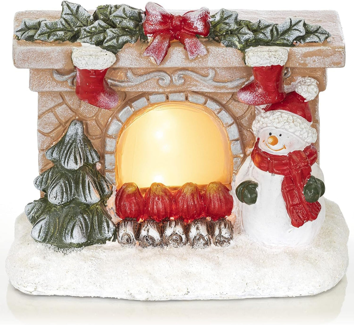 Decor Figurines Resin Lighted Decorations Table Top Decorative Fireplace Decor Figurines Light up Indoor Fiber Optic Decoration