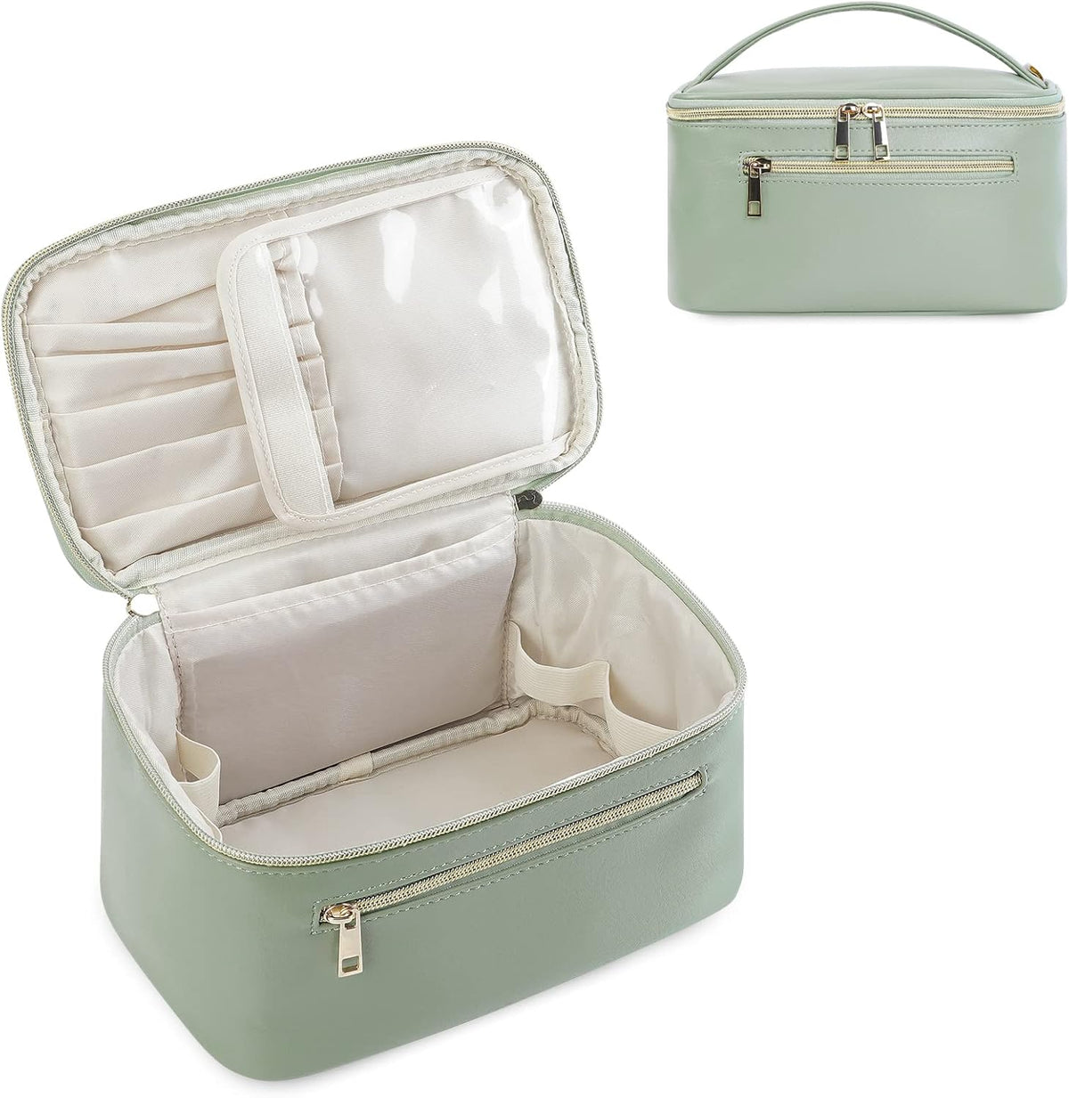 Makeup Bag, Women Travel Make up Vanity Case with Handle