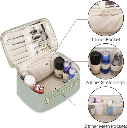 Makeup Bag, Women Travel Make up Vanity Case with Handle