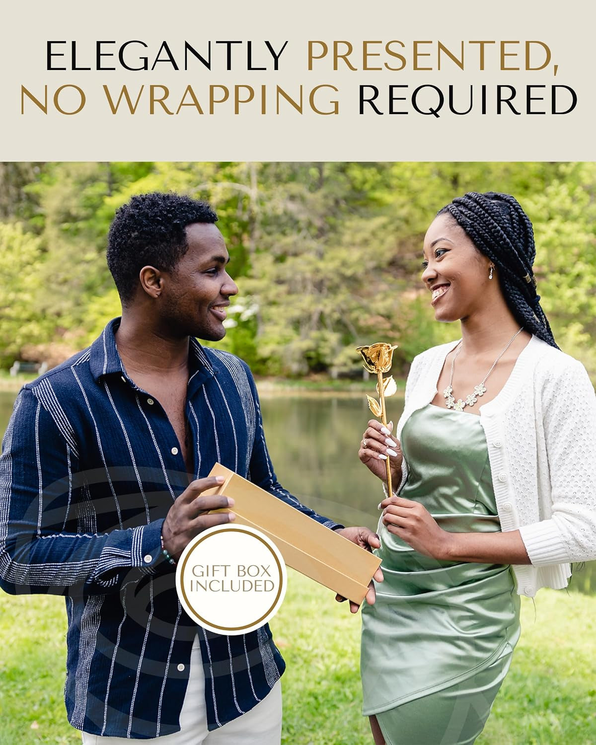 24K Gold Dipped Real Rose, Handmade, in Gold Gift Box