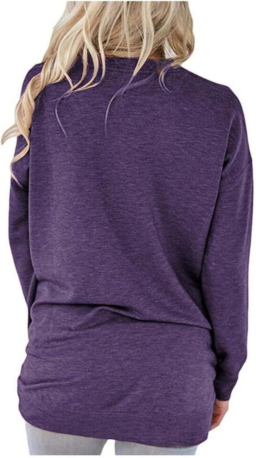Womens Crewneck Sweatshirt Casual Loose Fit Tops Long Sleeve Shirts